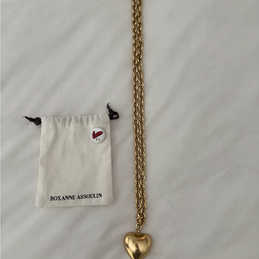 Roxanne Assoulin Puffy Heart Gold Pendant Necklace